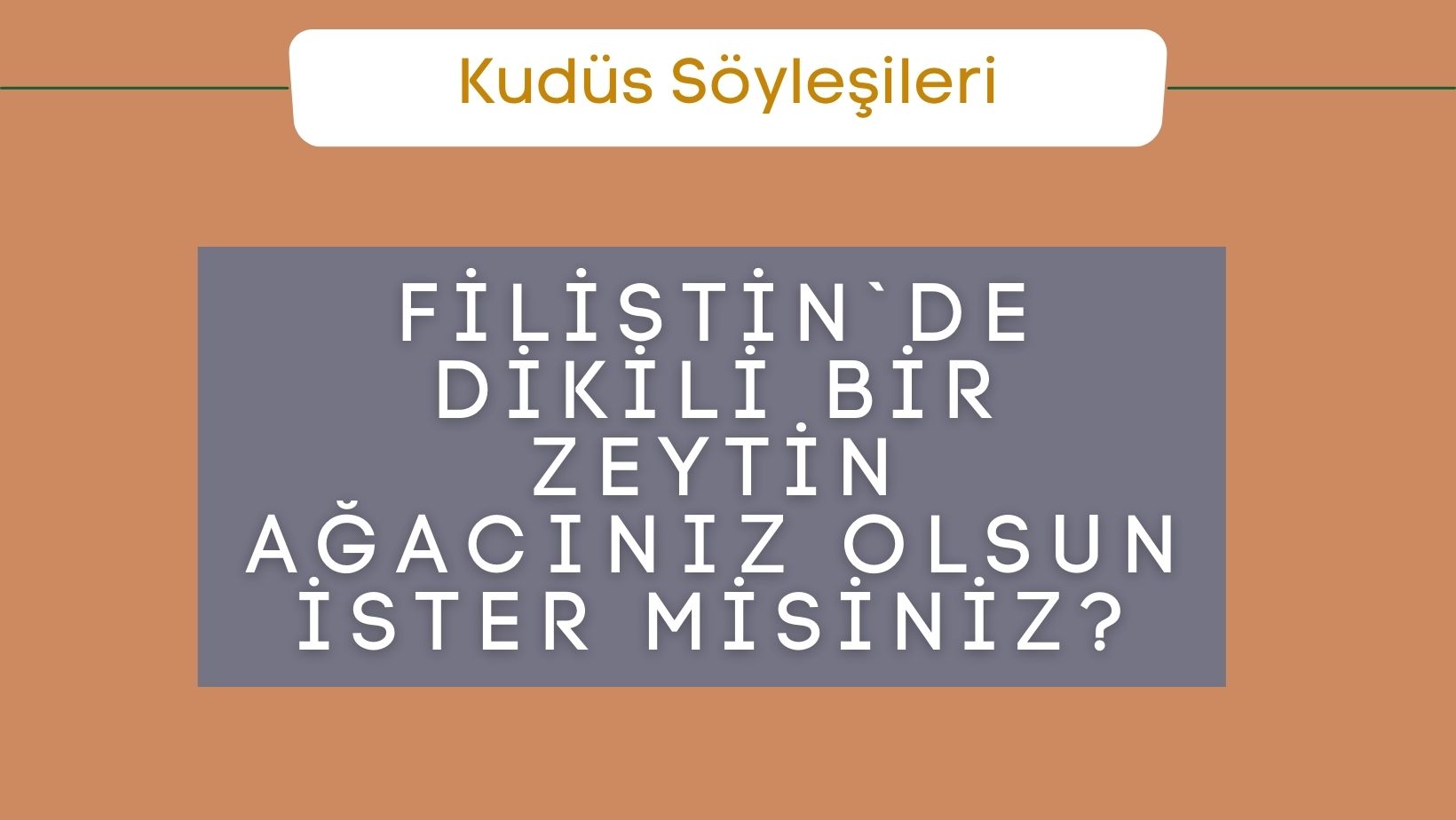 Filistin`de Dikili Bir Zeytin Ağacınız Olsun İster misiniz?